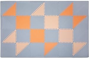 Hakuna Matte stylowa mata puzzle dla niemowląt 1,8x1,2m Hellgrau, Pfirsich, Orange