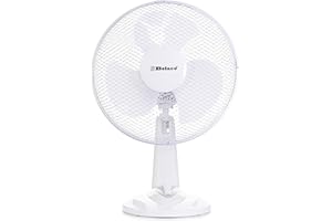 BELACO 12inch Table Fan Desk Fan with 3 Speed Oscillating Stand Fan Low Noise Strong Resistant Base