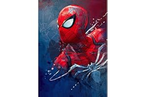 QENSPE 5D Diamond Painting Spider Man Pintura Diamante Superheroe Diamond Painting Kit Completo para Adultos Niños, DIY Cuadro Dibujos con Diamantes Kit Punto de Cruz para Decoración Hogar 30x40cm