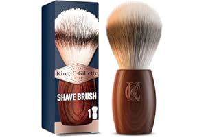 ‎KING C. GILLETTE King C. Gillette Bartpflege Rasierpinsel Herren mit weichen Borsten und Holzgriff, Rasurerlebnis auf Barbier-Niveau, Geschenk für Männer