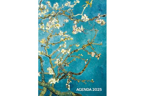 Agenda 2025: Semainier Avec Horaire 5 – 23 Heures | Format A4 Planificateur Hebdomadaire Et Mensuel | 1 Semaine Sur 2 Pages | Weekly Planner ... 12 Mois | Van Gogh Amandier en fleurs
