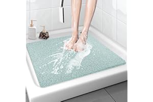 MACUNIN Duschmatte rutschfest 80x80 cm Weich Komfort Sicherheits Badewannenmatte mit Ablauflöchern, PVC-Luffa Massage Duschmatten für Nassbereiche, Schnell trocknend & schimmelresistent