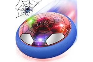 ZHCUVES Spider Pallone Calcio Fluttuante, Palla da Casa Ricaricabile con Luci LED Giochi Bambini 3 4 5 6 7 8 9 10 Anni Gioco Interno Hover Soccer Football Ball Giocattoli Compleanno Natale Regali Bimbi