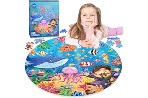 KISPATTI Puzzle Oceano Bambini, Puzzle da 71 Pezzi per Bambini, Squali e Coralli Mondo Sottomarino Puzzle per 5 6 7 8 Anni, Puzzle Bambini Pezzi Grandi, Gioco Educativo per Ragazzi e Ragazze di Età