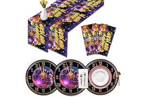 DPKOW Cotillon Nochevieja Caminos de Mesa Manteles Individuales Coloridos, Decoracion Nochevieja 2026 Decoraciones de Mesa de Fiestas de Fin de año 2026 Manteles Individuales Desechables, 9pcs