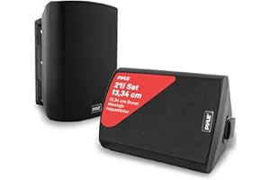 Pyle Cassa Bluetooth, Altoparlanti a Muro Impermeabile, Coppia Attiva e Passiva, Altoparlante Bluetooth con AUX, Speaker Interno/Esterno