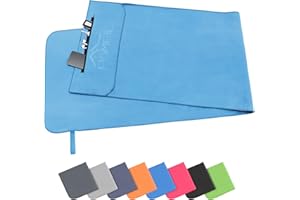 Pameil Gym Towel with Zipper Pocket |120x50cm| Microfibre Quick Dry Towel Absorbent Workout Sweat Towels for Gym Fitness,Yoga, Camping,Sports