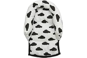 OLOBABY Infant Baby Toddler car seat , stroller head hugger support pillow cotton (black/cloud)