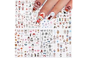 JSRQT 10 liści naklejki do paznokci Boże Narodzenie 3D DIY naklejki na paznokcie Boże Narodzenie skrzat elk samoprzylepne półtrwałe Święty Mikołaj lalka płatki śniegu sztuka manicure dekoracja prezent
