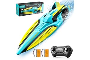 4DRC S1 RC Boot für Erwachsene und Kinder, 2,4Ghz Rennboote für Pools & Seen, 20+ km/h Hochgeschwindigkeits Ferngesteuert Boot mit 2 wiederaufladbaren Batterien，Spielzeug Geschenk für Jungen Mädchen