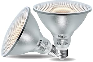DEIFUA E27 PAR38 LED Bulb Warm White 18 W 2000 Lumen Replaces 120 W Halogen Bulbs, Pack of 2, Flicker-Free 2700 K, Reflector Lamps IP65 Beam Angle 60° Spot Bulbs, Not Dimmable
