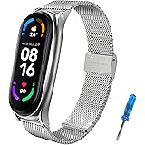 BDIG Compatibile con Xiaomi Mi Band 5 Cinturino di ricambio in metallo MiBand 4/3 impermeabile in acciaio inossidabile di ric