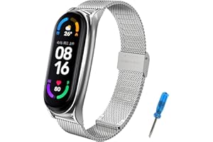 BDIG Compatibile con Xiaomi Mi Band 5 Cinturino di ricambio in metallo MiBand 4/3 impermeabile in acciaio inossidabile di ricambio per Xiaomi Mi Smart Band 5
