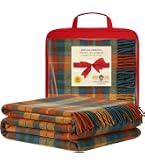 Plaid écossais Baroni Home 130x170 Cm - Mélange Coton, Fabriqué En Italie - Couleurs Vives, Lavable, Pour Canapé, Lit, Extérieur