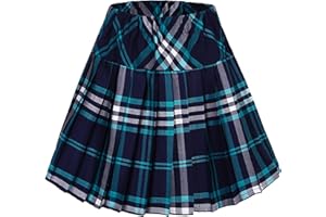Urban GoCo Mujeres Falda Escocesa Plisada con Cintura Elástica Escuela Uniforme Falda Cuadros