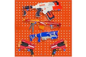 Skywin Peg Board for Nerf Gun Storage Organizer - Hanging Holder Compatible with All Blasters Nerf Gun Rack Organizer for Wall Organization (Orange)