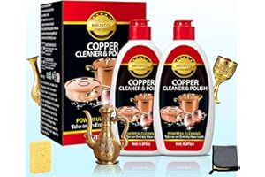 Meuvcol Kupfer & Messing Politur Und Reiniger – 500 ml Sanfte Kupferpolitur Für Töpfe, Pfannen, Spülen, Becher & Antiquitäten – Entfernt Anlauf & Flecken, Stellt Glanz Wieder Her – Kratzfrei Copper