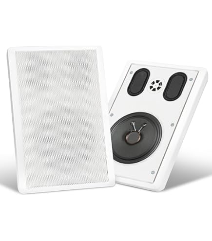 ChiliTec Inbouwluidspreker muur plafond luidspreker 2-weg flatpanel 120Watt inbouwdiepte 34mm speaker wit