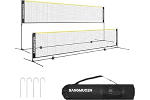 SANGMUCEN 3 m/4 m/5 m Badminton Net Set, Volleyball Net Outdoor, Height Adjustable,Portable with Carry Bag, Ideal Recreational Sports Net for Tennis, Kids Badminton or Volleyball