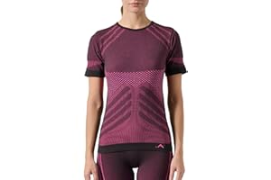 Risalti Maglia Termica Donna Manica Corta Energy - Maglia Tecnica Donna Traspirante a Compressione, Intimo Termico Senza Etichette per Sci, Trekking, Running, Ciclismo - Made in Italy