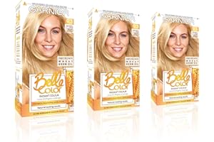 Garnier Belle Color Blonde Hair Dye Permanent, Natural looking Hair Colour, up to 100% grey coverage - 9.3 Natural Light Honey Blonde Pack of 3