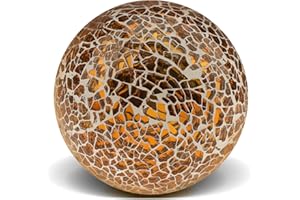 Yatinkim Gold Decorative Glass Balls Sphere 3.35 Inch 1 Pcs Solid Orbs Centerpiece Ball Bowls Fillers Vases Table Home Decor Garden Living Room Party