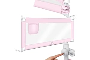 KESSER® barrière de lit barrière de protection de lit barrière de lit pour enfant barrière de lit pour bébé barrière de sécurité pour lit enfant, rose, 200cm