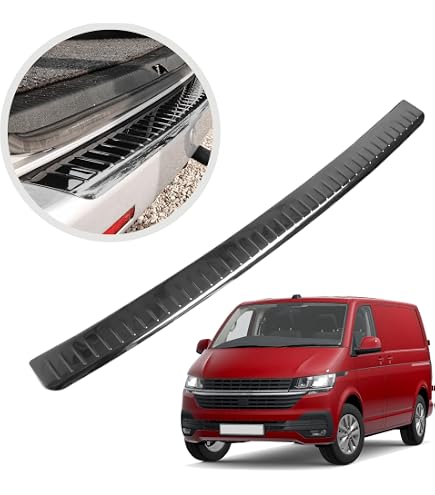Protection Pare-Chocs Arrière Chromemaster Pour VW T6 2015-2019 - Bande Anti-Rayures Coffre Noir Mat ABS