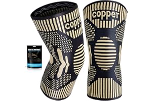 LUSENONE 2szt Wsparcie kolana dla kobiet/mężczyzn, Miedź opasek uciskowych na kolana, ochraniacze kolan na łagodzące ból kolan, zapalenie stawów, uraz więzadła, do biegania, przysiadów, sportu