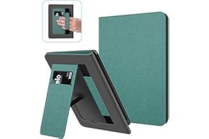 Ayotu Custodia con Supporto per 6" Nuovo Kindle 11ª Generazione 2024/2022 (Modello: RS23CV/C2V2L3), Custodia in Pelle PU con Cinturino da Polso, Verde Menta