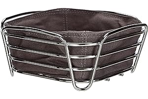 blomus DELARA Cestino per Il Pane, Acciaio Cromato, Cotone, Magnet, S: 20 cm