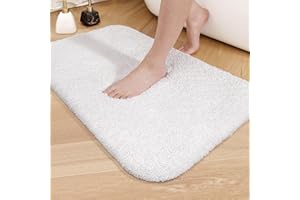 COLOR&GEOMETRY Color G Tapis de Bain 50 x 80 cm, Tapis de Salle de Bain Antidérapant Absorbant, Tapis Salle de Bain, Tapis de Douche en Doux, Microfibre Lavable en Machine pour Salle de Bain, Toilette (Blanc)