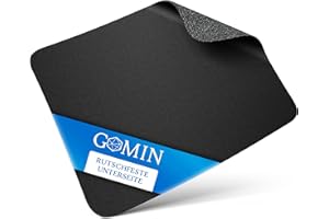 Gomin Gaming Mauspad Mini - 230 x 180 mm Mousepad rutschfest - ohne Störendes Logo und Fransenfreie Ränder - Verbessert Geschwindigkeit und Präzision für Büro, Computer, Laptop - Schwarz