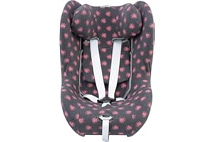 JYOKO KIDS Funda de Algodón para silla de coche Compatible con Cybex Sirona (M2 I-Size y GB Vaya I-Size, FLUOR HEART)