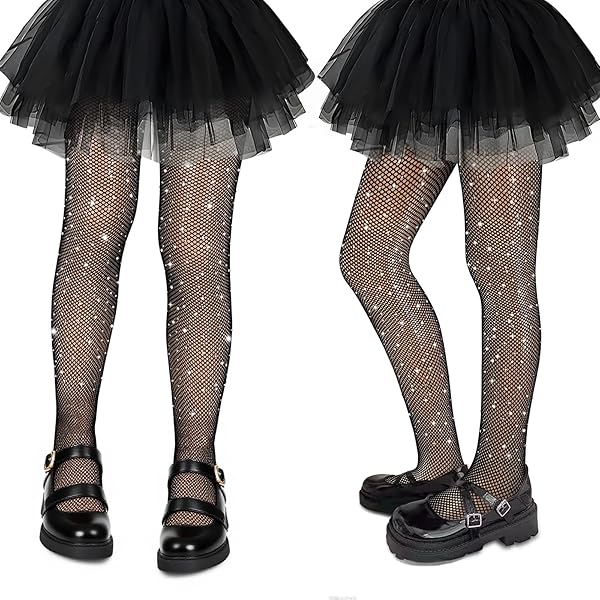 QIZHIQIAMY panty voor meisjes, 2 stuks Halloween panty voor meisjes, Halloween panty voor kinderen, glitter panty voor meisjes, net panty voor