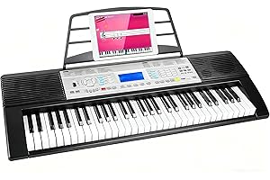 Klavier keyboard 61 Tasten, Keyboard Piano mit E piano Aufnahme- & Programmierfunktion, Digital Piano für Anfänger & Profi, E-Piano mit Lautsprechern, eingebautem Metronom und Notenständer geliefert