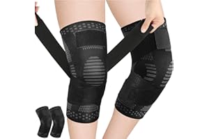 Fefod Genouillère Sport, 2PCS Genouillère Élastique Réglable, Genouillère Rotulienne et Ligamentaire, Compression Genouillère, Rotule-Genouillère Sport pour Running Ligamentaire Menisque Arthrose