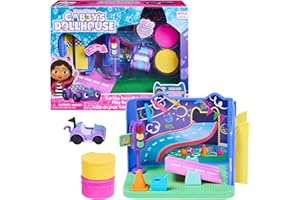 DREAMWORKS GABBY'S DOLLHOUSE LA CASA DE MUÑECAS DE GABBY - SALA DE JUEGOS DE CARLITA con el Coche de Juguete Carlita, 2 Accesorios, 2 Muebles y 2 Cajas Sorpresa - 6064149 - Juguetes Niñas 3 años + - Regalo Niña 3 años +