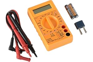 Electraline 59007 Multímetro digital electrónico profesional portátil, Amperímetro Voltímetro Ohmímetro, Corriente CA / CC Diodo de resistencia de voltaje Transistor hFE, Probador de continuidad