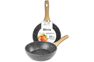 IPEA Padella Antiaderente Saltapasta per Pasta e Fritture - Induzione e Fornello a Gas - 20 cm - Wok - Padella Anti Aderente in Alluminio per Saltare la Pasta, Friggere Verdure, Risotto
