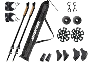 ‎MUAWO Muawo verstellbar Premium Nordic Walking Stöcke | 100% Carbon, ultraleichte 209g, 64-135cm Easy-Clickverschluss | Trekkingstöcke, Wanderstöcke, Walkingstöcke Herren & Damen