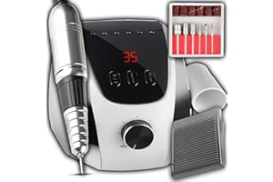 ‎RETOO Retoo Elektryczna frezarka paznokci 35 000 obr./min, profesjonalny pilnik LED, do paznokci żelowych i akrylowych, usuwanie kalusa, zestaw manicure i pedicure