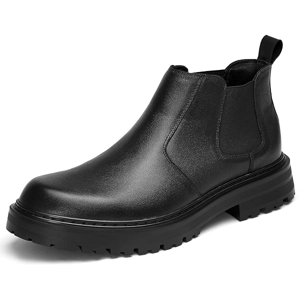 OKKO Mens Chelsea Dress Boots, Fashion Black Ankle Work Boot  display picture 3