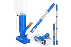 FENRIR Pool Cleaning Kit Vacuum,Paddling Pool Cleaner,Hot Tub Vacuum Cleaner,Swimming Pool Vacuum,Spa Vacuum,Pond Vacuum,Pool Maintenance Kit with Brush, Fine Mesh Leaf Bag, 40inch Aluminium Pole