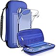 GeeRic 8pcs Custodia Compatibile per Switch Lite, 2pcs Vetro Temperato + Cover + 4 Thumb Grips + Borsa +Accessori 8 in 1 Kit 