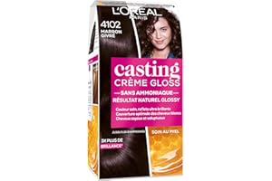 L'ORÉAL Paris – Coloración de cabello semipermanente tono sobre tono – Color ultra brillante y natural – Sin amoniaco – Casting Crema Gloss – Tono: Marrón escarchado (4102)