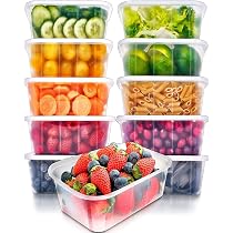 Set 20 Contenitori Alimenti 160ml - Ciotole Plastica Ermetiche Impilabili