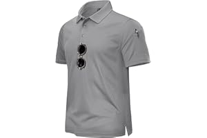 TACVASEN Men's Breathable Golf Polo Shirt Quick Dry Short Sleeve Casual Work Polo T-Shirt