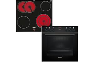 Siemens EQ211KAAB Einbau-Herd-Set iQ300, Integrierbare Herd-Kochfeld-Kombination 60 cm breit, Schnellaufheizung, granit Glanz