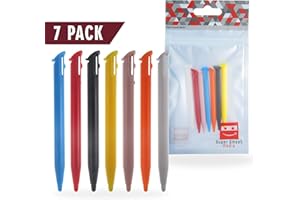 SUPER SMASH MEDIA SuperSmashMedia® - 7 x "NEW" 3DS XL & 2DS XL Stylus Replacement Touch Pen Black, White, Red & Blue for NEW Nintendo 3DS XL LL [7 Pack]